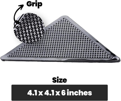 ® Heavy Duty Non-Slip Reusable Rug Corner Pads - Double-Sided Adhesive Pad for Corners and Sides on Hardwood Floors, Area Rugs - Keep Your Rug in Place (Pack of 4)