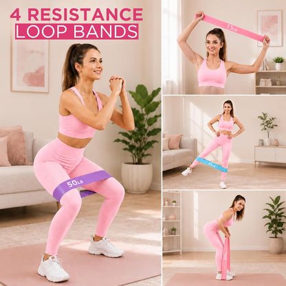 Pilates Kit for Home Workouts, 20-in-1 Pilates Equipment Set with 14.5" Pilates Ring, Pilates Ball, Resistance Bands, Ankle Weights, Exercise Sliders, Yoga Ring & Knee Pads for Joint Protection