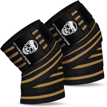 Knee Wraps for Squats and Powerlifting 72 Inch Compression Wraps with Strap for Men & Women Weightlifting Support
