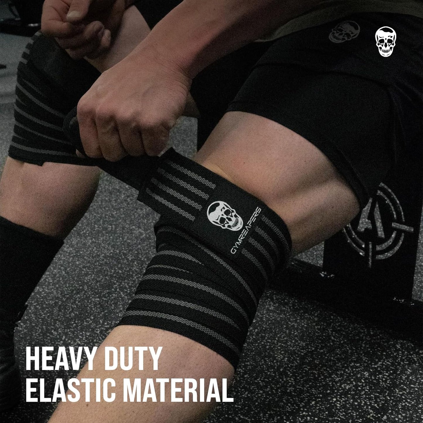 Knee Wraps for Squats and Powerlifting 72 Inch Compression Wraps with Strap for Men & Women Weightlifting Support