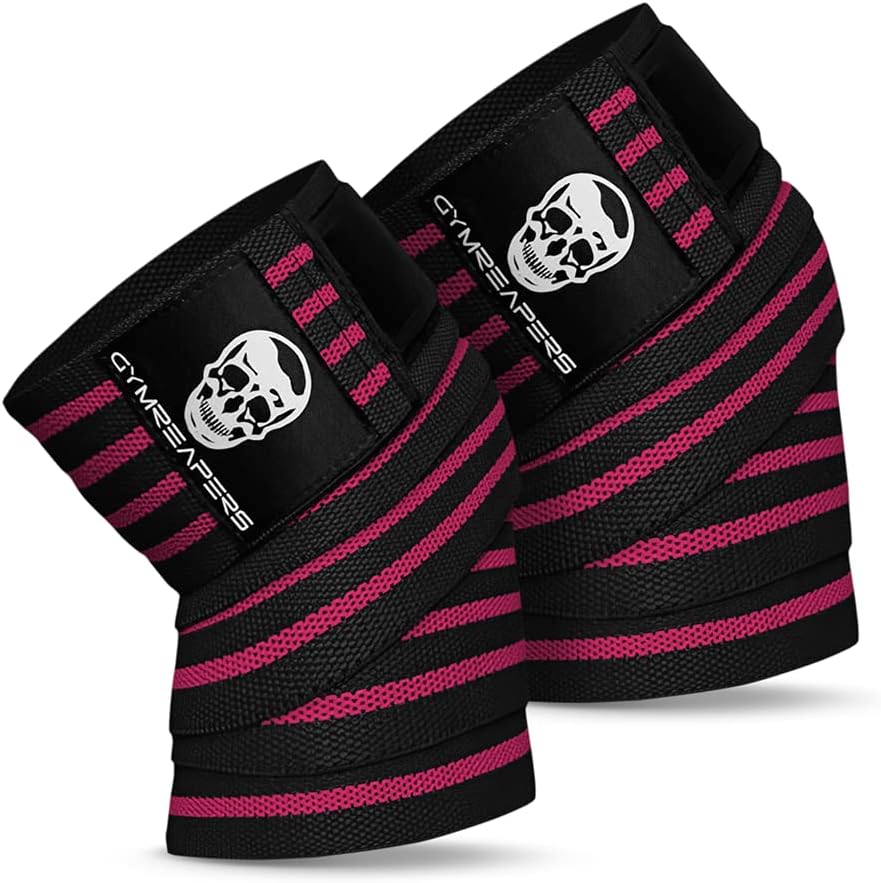 Knee Wraps for Squats and Powerlifting 72 Inch Compression Wraps with Strap for Men & Women Weightlifting Support