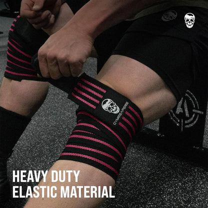Knee Wraps for Squats and Powerlifting 72 Inch Compression Wraps with Strap for Men & Women Weightlifting Support