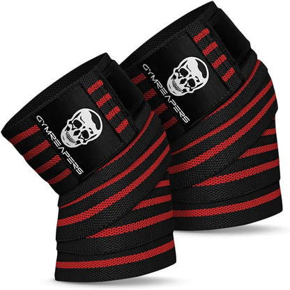 Knee Wraps for Squats and Powerlifting 72 Inch Compression Wraps with Strap for Men & Women Weightlifting Support