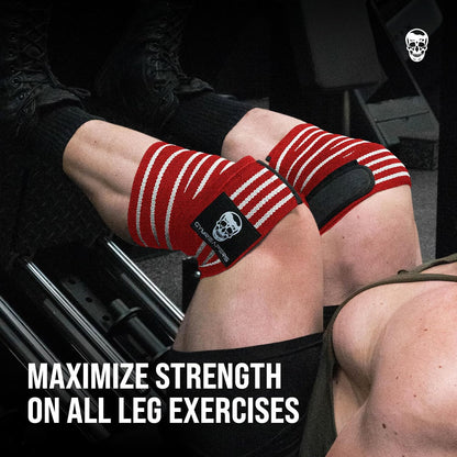 Knee Wraps for Squats and Powerlifting 72 Inch Compression Wraps with Strap for Men & Women Weightlifting Support
