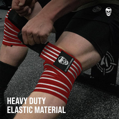 Knee Wraps for Squats and Powerlifting 72 Inch Compression Wraps with Strap for Men & Women Weightlifting Support