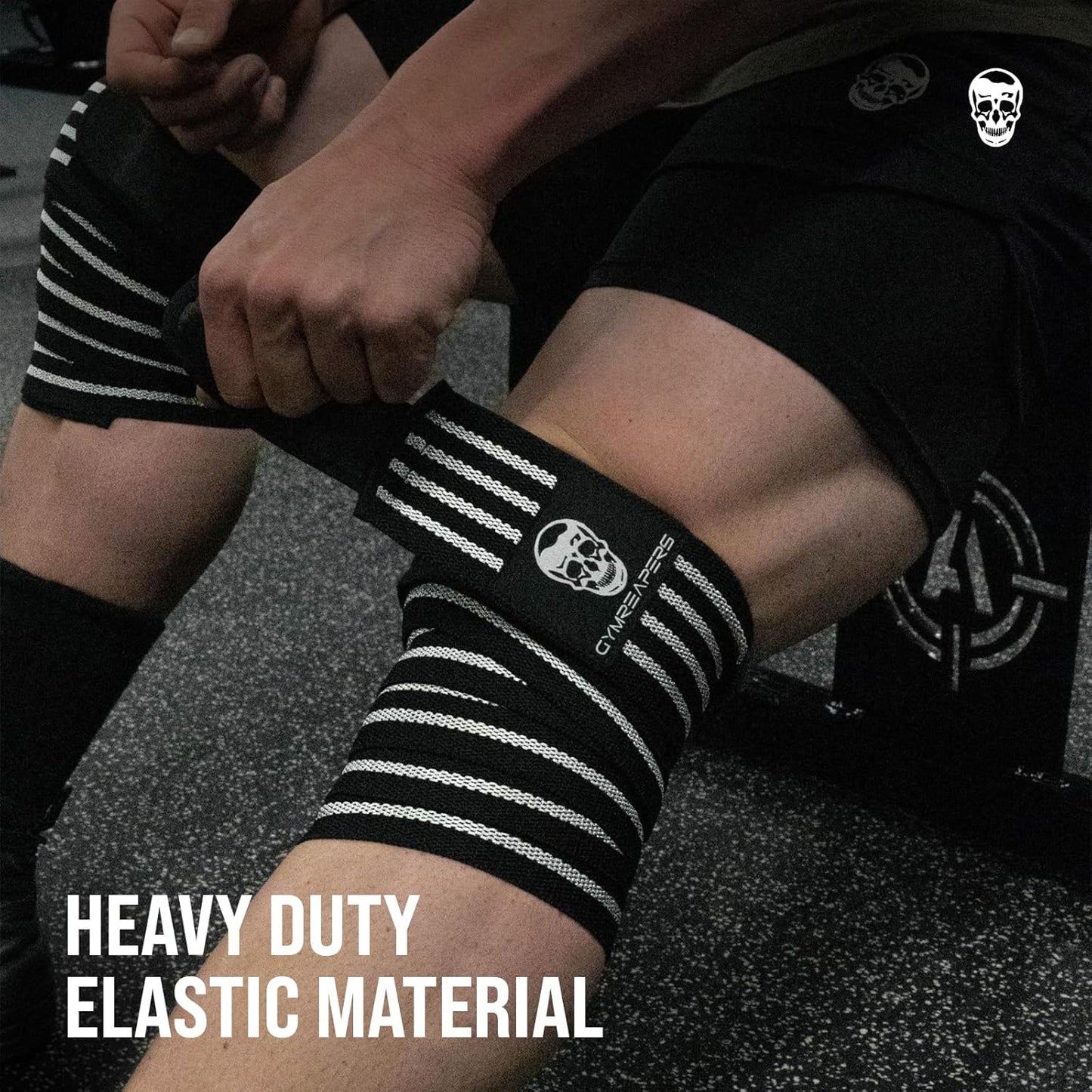 Knee Wraps for Squats and Powerlifting 72 Inch Compression Wraps with Strap for Men & Women Weightlifting Support