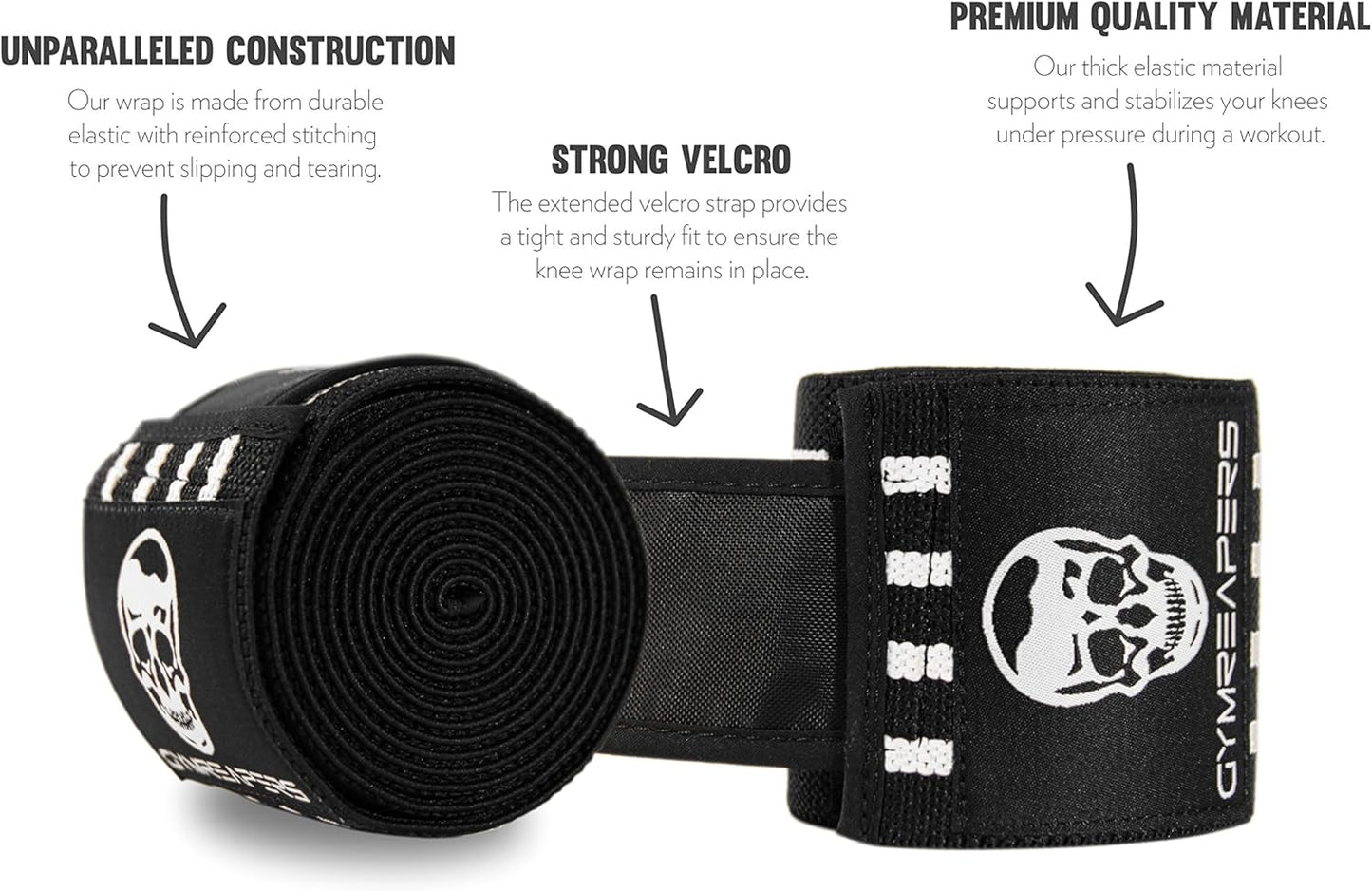 Knee Wraps for Squats and Powerlifting 72 Inch Compression Wraps with Strap for Men & Women Weightlifting Support