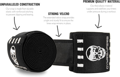 Knee Wraps for Squats and Powerlifting 72 Inch Compression Wraps with Strap for Men & Women Weightlifting Support