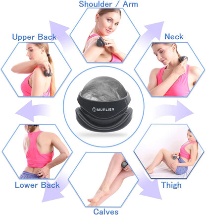 Massage Roller Ball, Tight and Sore Muscles Relief, Manual Massager, Alleviating Shoulder, Arms, Back, Legs, Calves or Muscle Tension - Gray