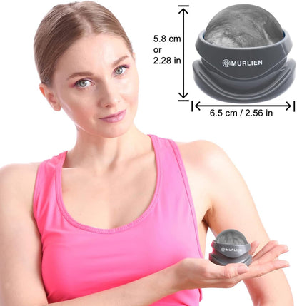 Massage Roller Ball, Tight and Sore Muscles Relief, Manual Massager, Alleviating Shoulder, Arms, Back, Legs, Calves or Muscle Tension - Gray