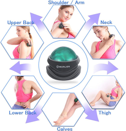 Massage Roller Ball, Tight and Sore Muscles Relief, Manual Massager, Alleviating Shoulder, Arms, Back, Legs, Calves or Muscle Tension - Gray