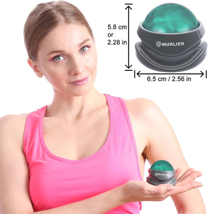 Massage Roller Ball, Tight and Sore Muscles Relief, Manual Massager, Alleviating Shoulder, Arms, Back, Legs, Calves or Muscle Tension - Gray