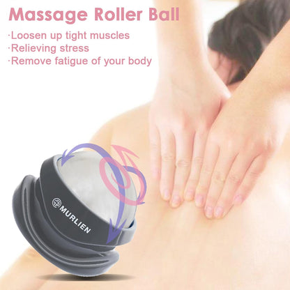 Massage Roller Ball, Tight and Sore Muscles Relief, Manual Massager, Alleviating Shoulder, Arms, Back, Legs, Calves or Muscle Tension - Gray