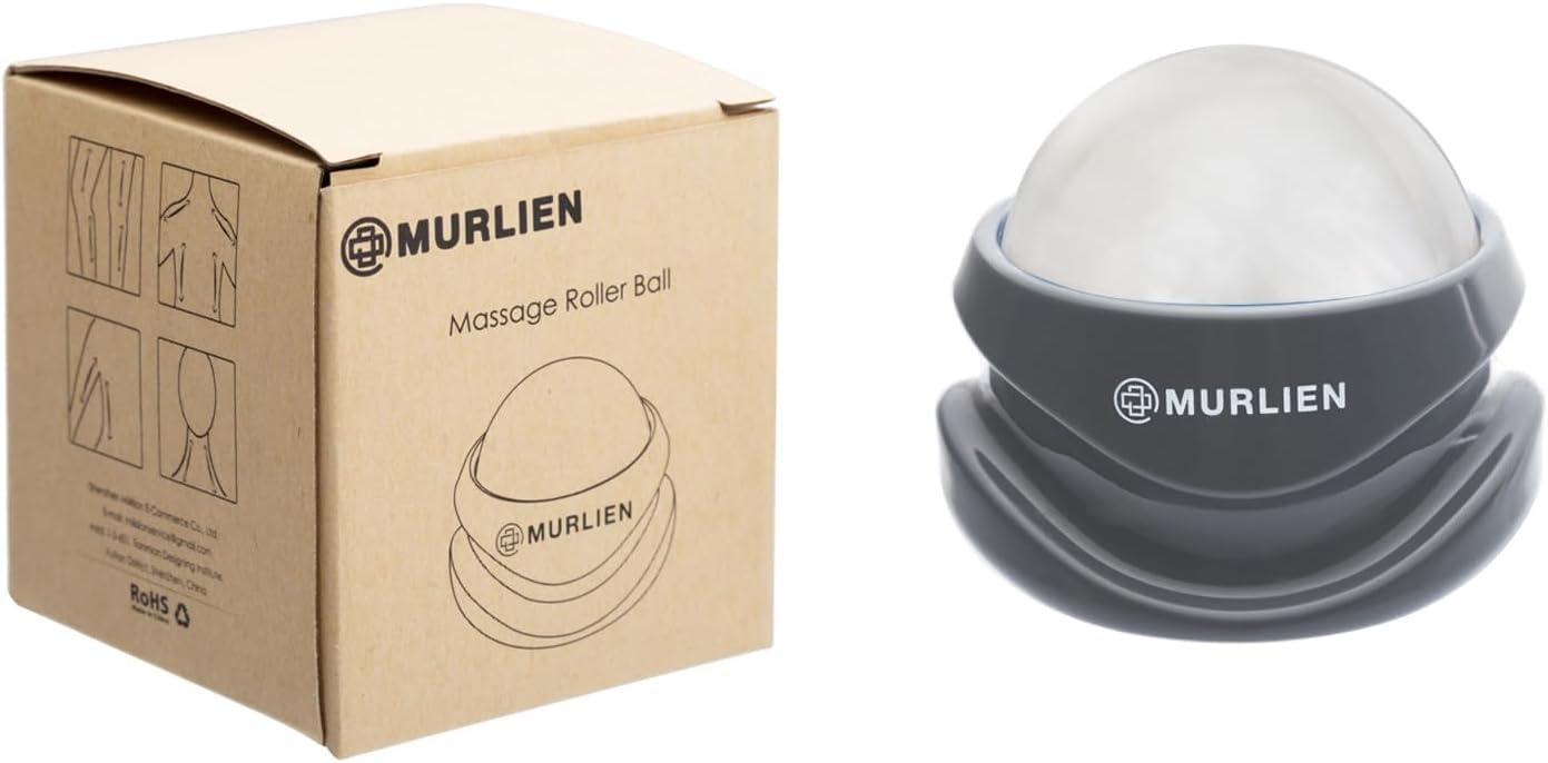 Massage Roller Ball, Tight and Sore Muscles Relief, Manual Massager, Alleviating Shoulder, Arms, Back, Legs, Calves or Muscle Tension - Gray