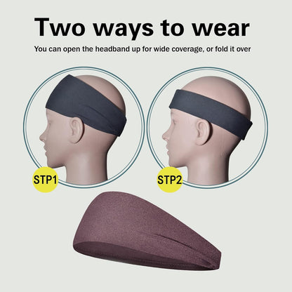 Sports Headbands for Men (5 Pack),Moisture Wicking Workout Headband, Sweatband Headbands for Running,Cycling,Football,Yoga,Hairband for Women and Men