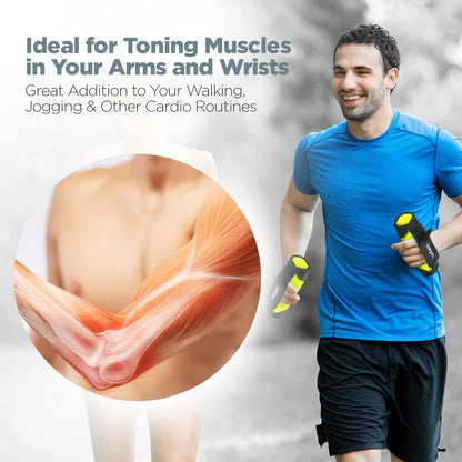 Soft Hand Weights - Adjustable Neoprene Dumbbells (1LB, 2LB, 3LB, 4LB) - Red, Yellow, Blue, Purple - Velcro Straps - Weight Training, Walking, Jogging, Aerobics, Yoga