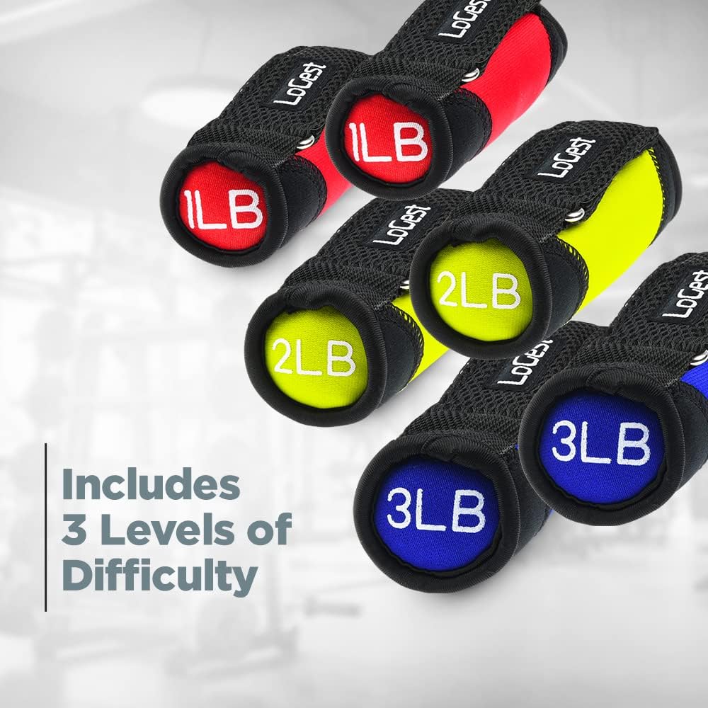 Soft Hand Weights - Adjustable Neoprene Dumbbells (1LB, 2LB, 3LB, 4LB) - Red, Yellow, Blue, Purple - Velcro Straps - Weight Training, Walking, Jogging, Aerobics, Yoga