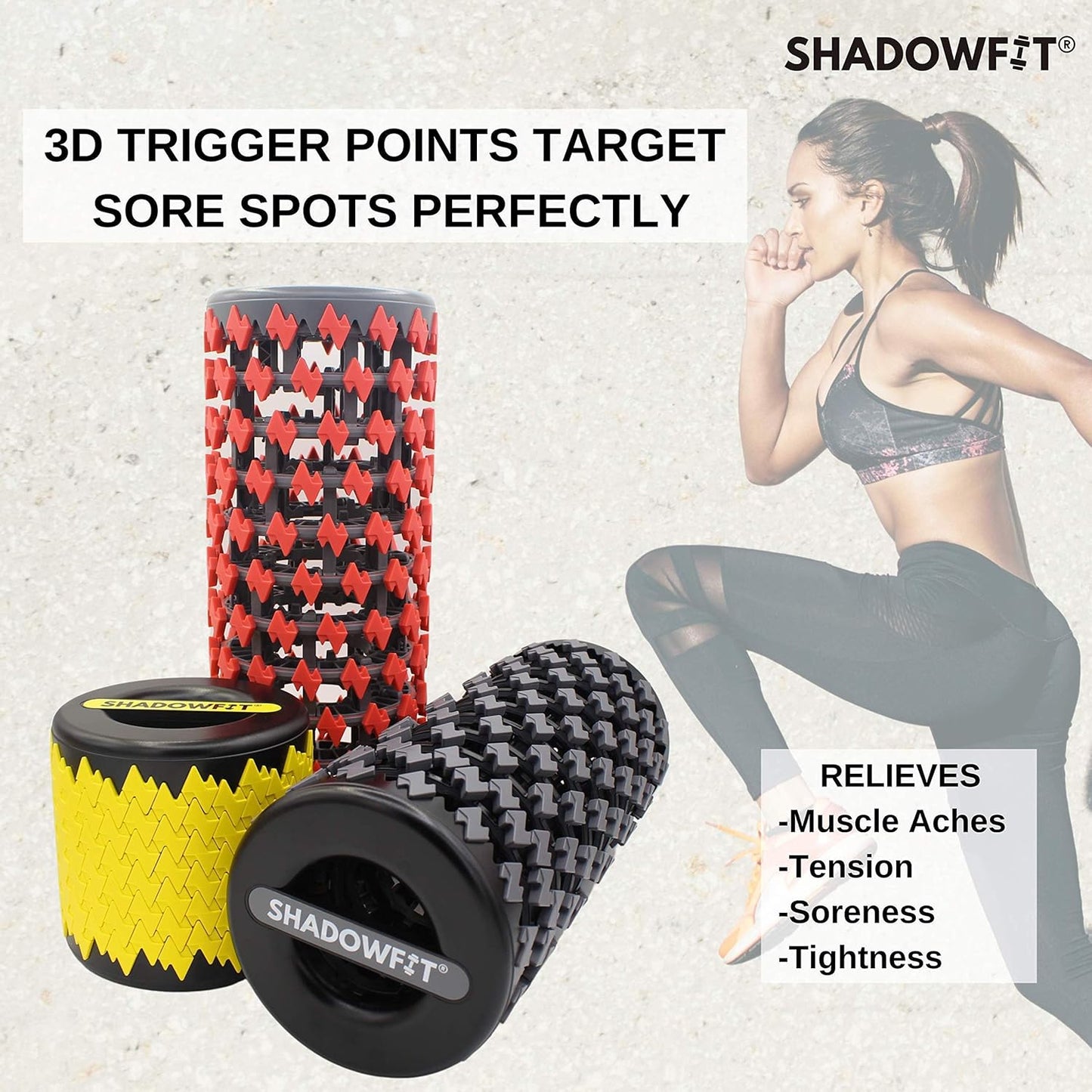 Adjustable Foam Roller Equipment for Sore Muscle, Tissues ∣ Massage Rollers for Maximum Tension Relief ∣ High Density Foam for Deep Tissue Pain Relief, Thigh, Arms (Red)