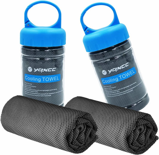 2 Pack Cooling Towels (47"x12"), Ice Cool Towel for Neck & Face
