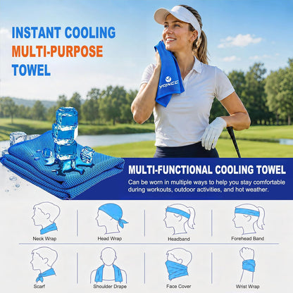 2 Pack Cooling Towels (47"x12"), Ice Cool Towel for Neck & Face