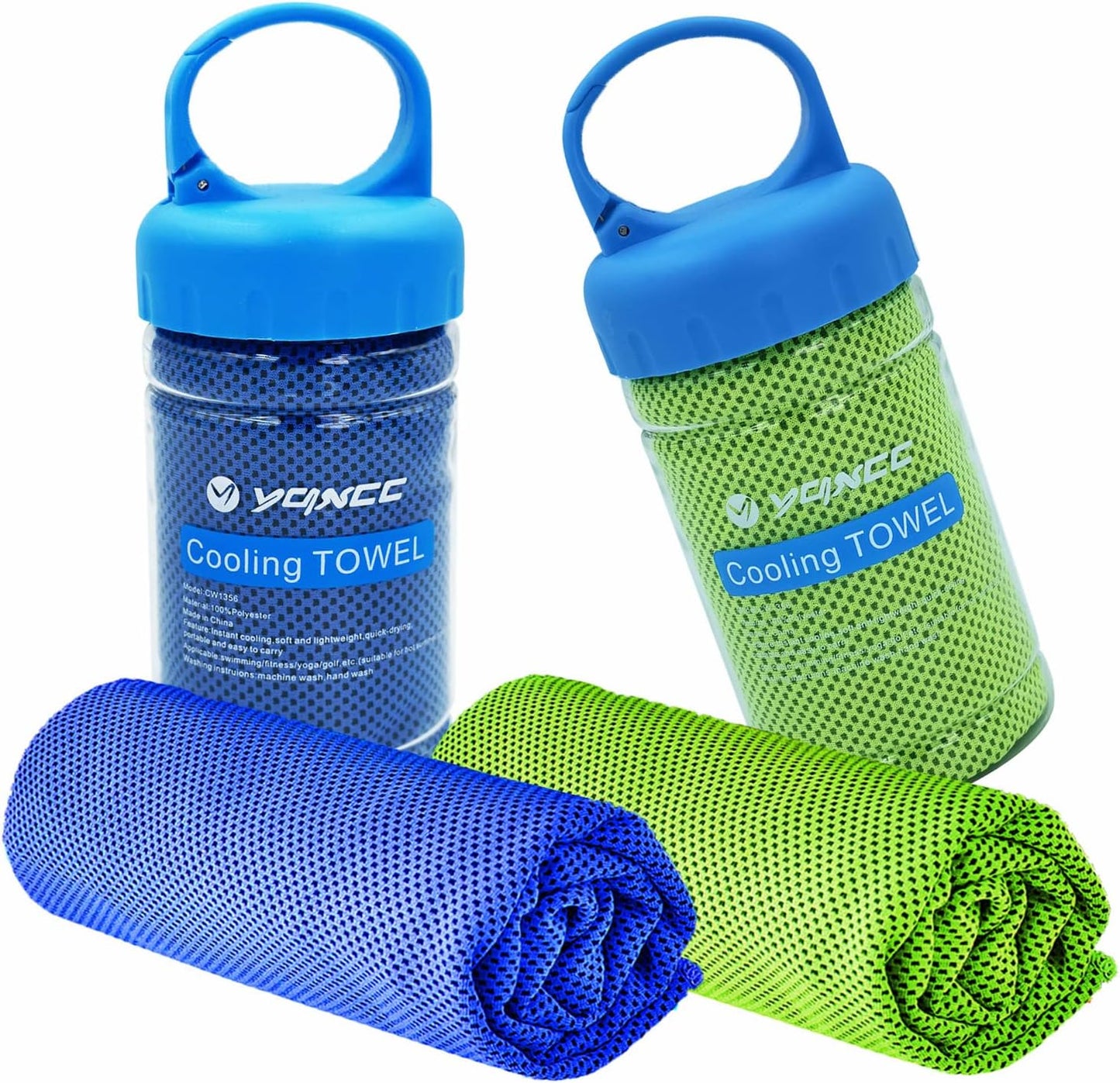 2 Pack Cooling Towels (47"x12"), Ice Cool Towel for Neck & Face