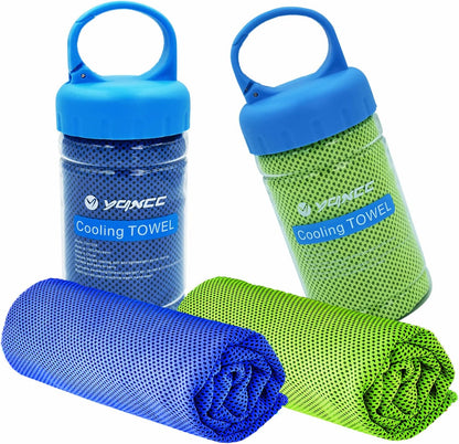 2 Pack Cooling Towels (47"x12"), Ice Cool Towel for Neck & Face