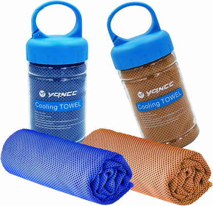 2 Pack Cooling Towels (47"x12"), Ice Cool Towel for Neck & Face