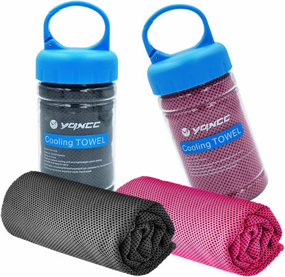 2 Pack Cooling Towels (47"x12"), Ice Cool Towel for Neck & Face