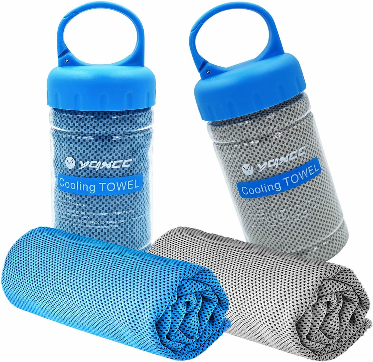2 Pack Cooling Towels (47"x12"), Ice Cool Towel for Neck & Face