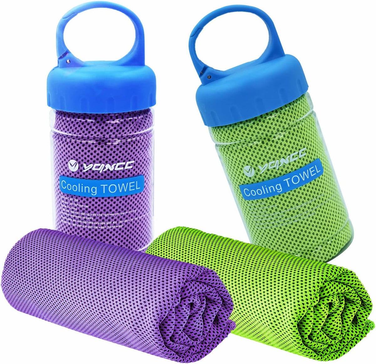 2 Pack Cooling Towels (47"x12"), Ice Cool Towel for Neck & Face