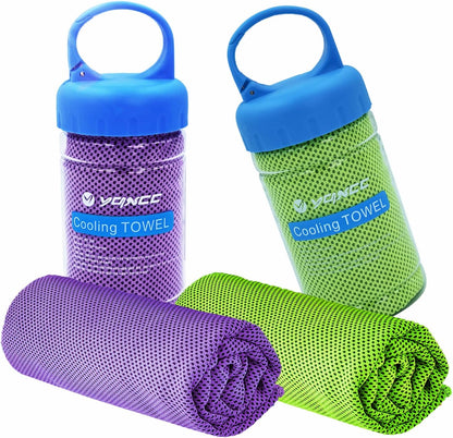 2 Pack Cooling Towels (47"x12"), Ice Cool Towel for Neck & Face