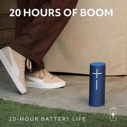 MEGABOOM 4 Portable Waterproof Bluetooth Speaker with Immersive 360-Degree Sound and Balanced Bass, Floating Speaker with 20-Hour Battery and 147ft (45m) Range - Blue