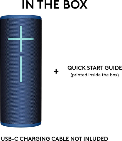 MEGABOOM 4 Portable Waterproof Bluetooth Speaker with Immersive 360-Degree Sound and Balanced Bass, Floating Speaker with 20-Hour Battery and 147ft (45m) Range - Blue