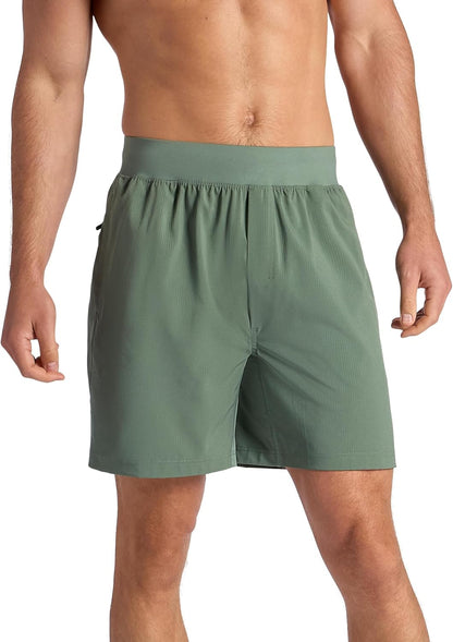 Men's Hatha 2.0 7” Short, Standard Fit, Stretch Lightweight Material, Moisture-Wicking