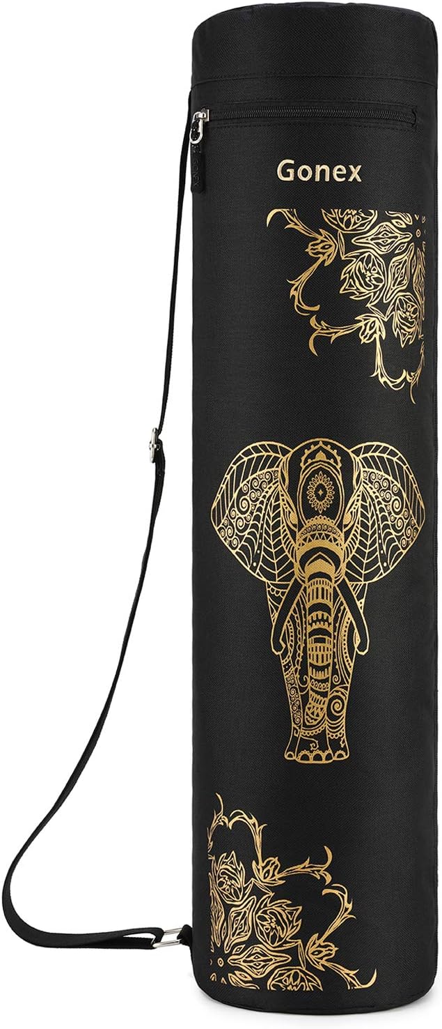 Yoga Mat Bag with Full-Zip Design, Fits Most Mats | 600D Oxford Fabric, Wet Pocket, Front Zip Pocket, Adjustable Strap, Fits Mats up to 26"