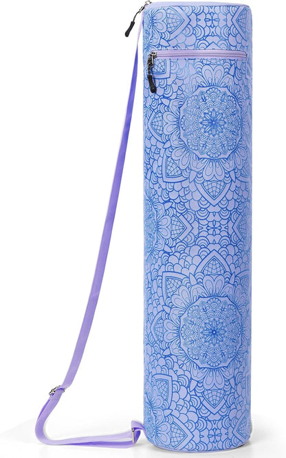 Yoga Mat Bag with Full-Zip Design, Fits Most Mats | 600D Oxford Fabric, Wet Pocket, Front Zip Pocket, Adjustable Strap, Fits Mats up to 26"