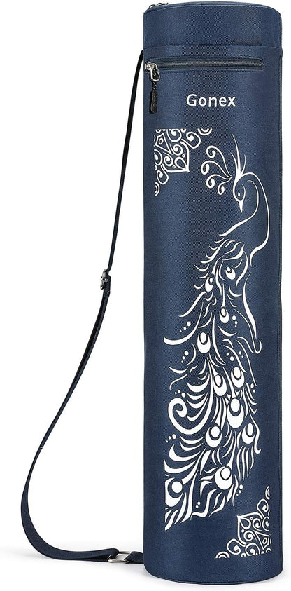 Yoga Mat Bag with Full-Zip Design, Fits Most Mats | 600D Oxford Fabric, Wet Pocket, Front Zip Pocket, Adjustable Strap, Fits Mats up to 26"