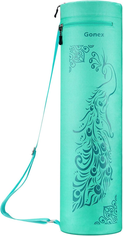 Yoga Mat Bag with Full-Zip Design, Fits Most Mats | 600D Oxford Fabric, Wet Pocket, Front Zip Pocket, Adjustable Strap, Fits Mats up to 26"