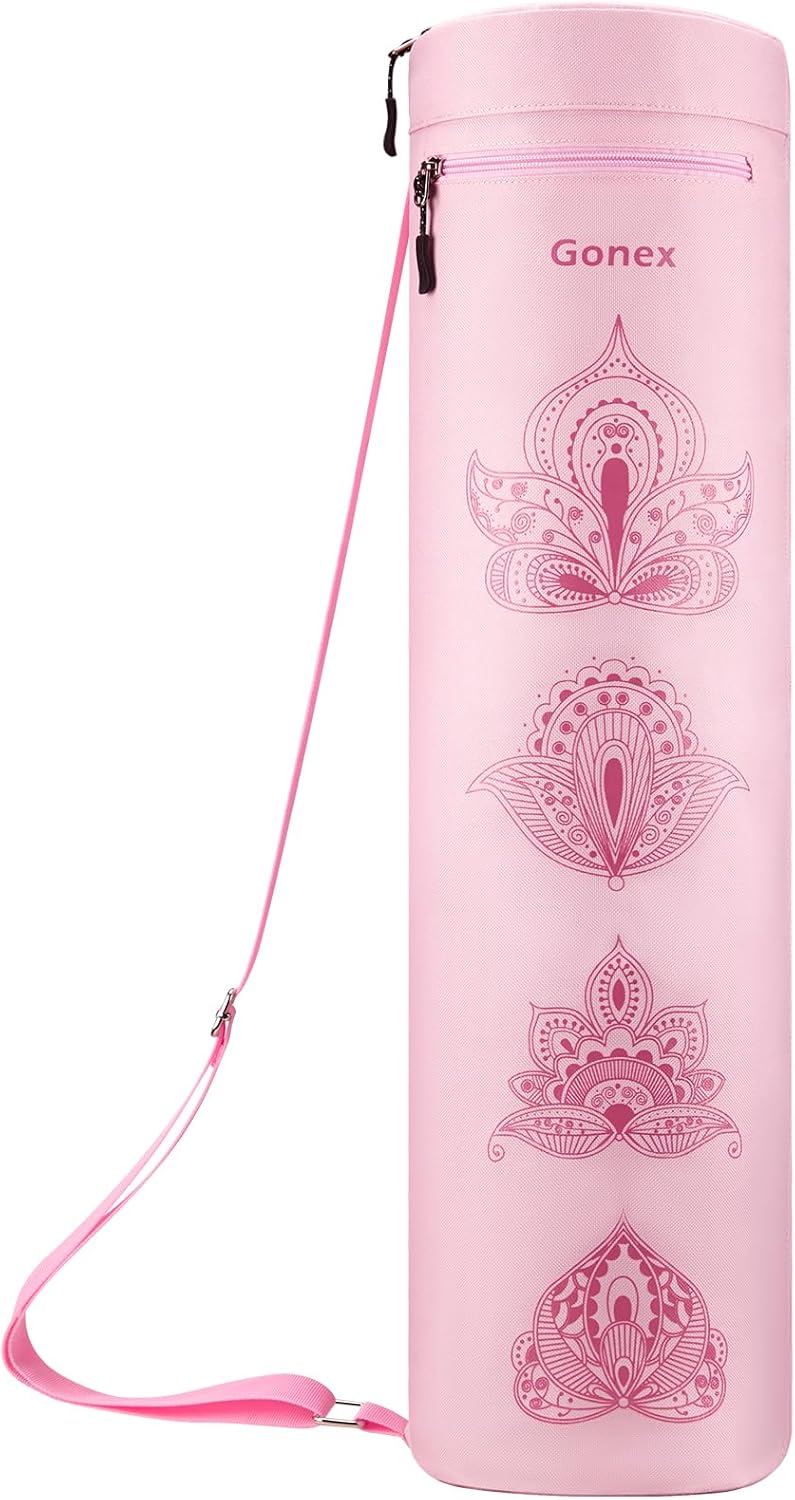 Yoga Mat Bag with Full-Zip Design, Fits Most Mats | 600D Oxford Fabric, Wet Pocket, Front Zip Pocket, Adjustable Strap, Fits Mats up to 26"
