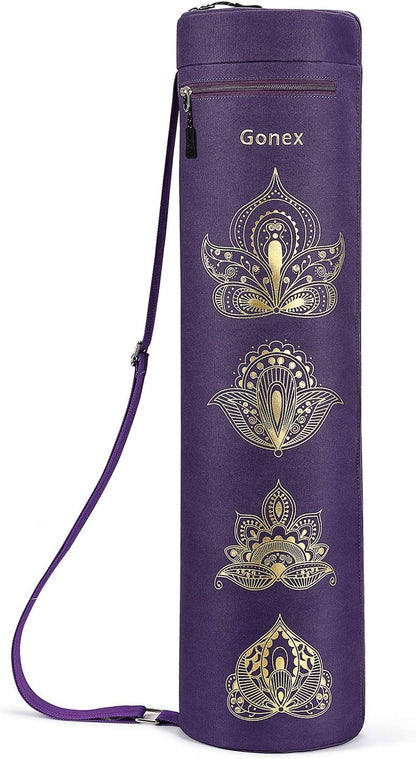 Yoga Mat Bag with Full-Zip Design, Fits Most Mats | 600D Oxford Fabric, Wet Pocket, Front Zip Pocket, Adjustable Strap, Fits Mats up to 26"