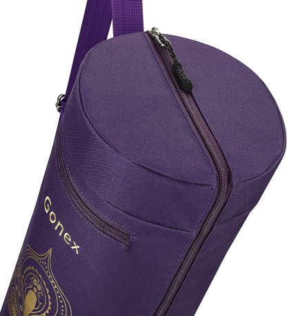 Yoga Mat Bag with Full-Zip Design, Fits Most Mats | 600D Oxford Fabric, Wet Pocket, Front Zip Pocket, Adjustable Strap, Fits Mats up to 26"