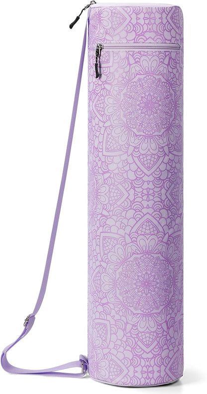 Yoga Mat Bag with Full-Zip Design, Fits Most Mats | 600D Oxford Fabric, Wet Pocket, Front Zip Pocket, Adjustable Strap, Fits Mats up to 26"