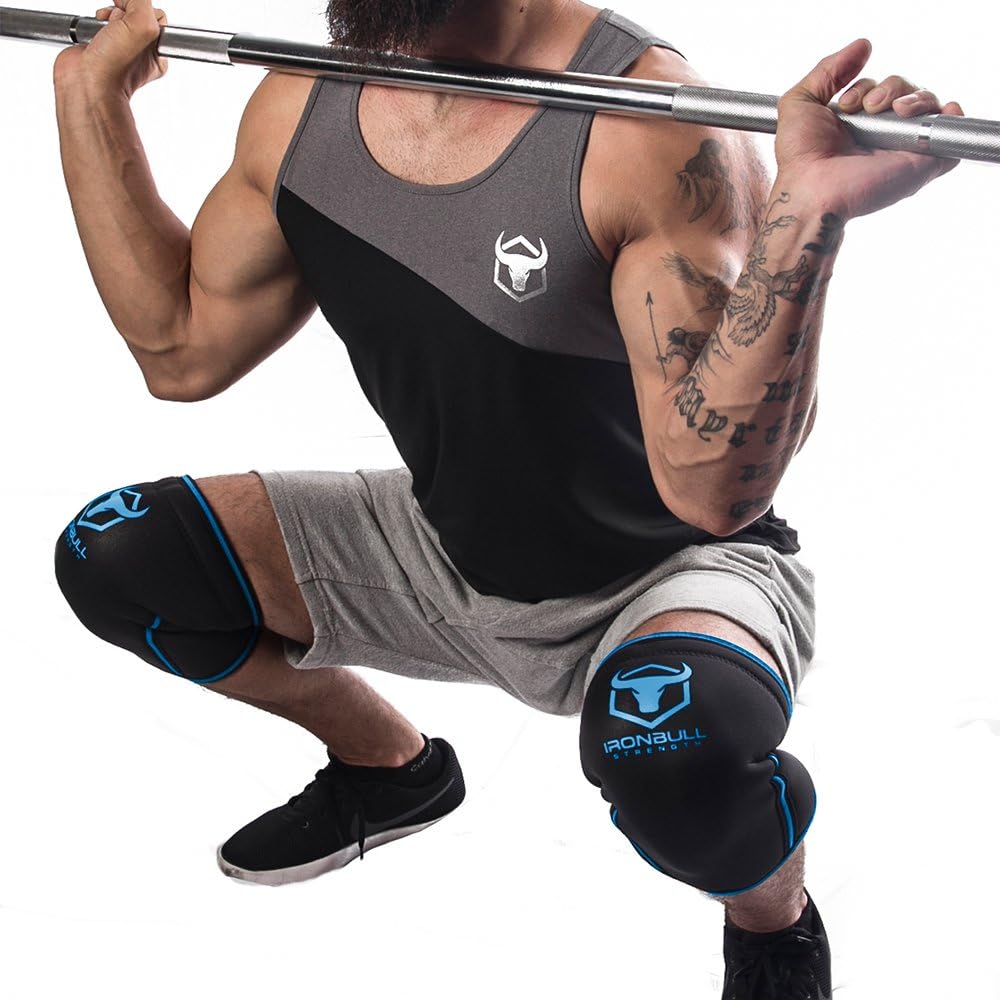 Knee Sleeves 7mm (1 Pair) - Compression Brace & Knee Sleeve For Weightlifting, Powerlifting & Cross Training - Knee Support for Squats - Men & Women