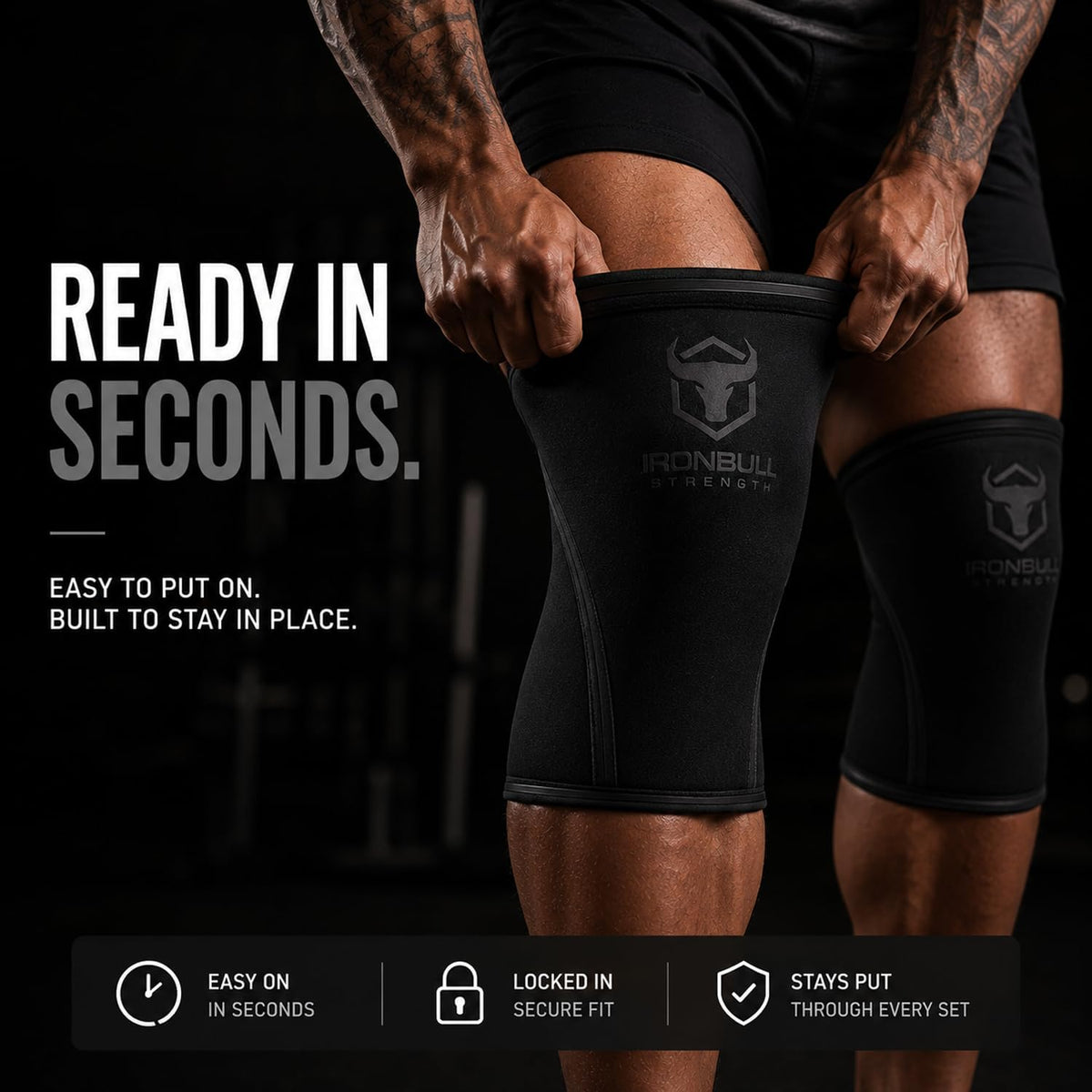 Knee Sleeves 7mm (1 Pair) - Compression Brace & Knee Sleeve For Weightlifting, Powerlifting & Cross Training - Knee Support for Squats - Men & Women