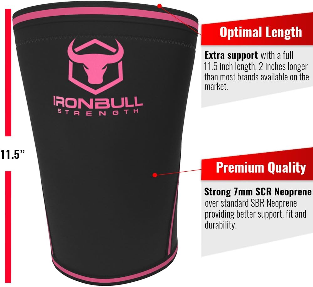 Knee Sleeves 7mm (1 Pair) - Compression Brace & Knee Sleeve For Weightlifting, Powerlifting & Cross Training - Knee Support for Squats - Men & Women