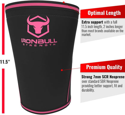 Knee Sleeves 7mm (1 Pair) - Compression Brace & Knee Sleeve For Weightlifting, Powerlifting & Cross Training - Knee Support for Squats - Men & Women