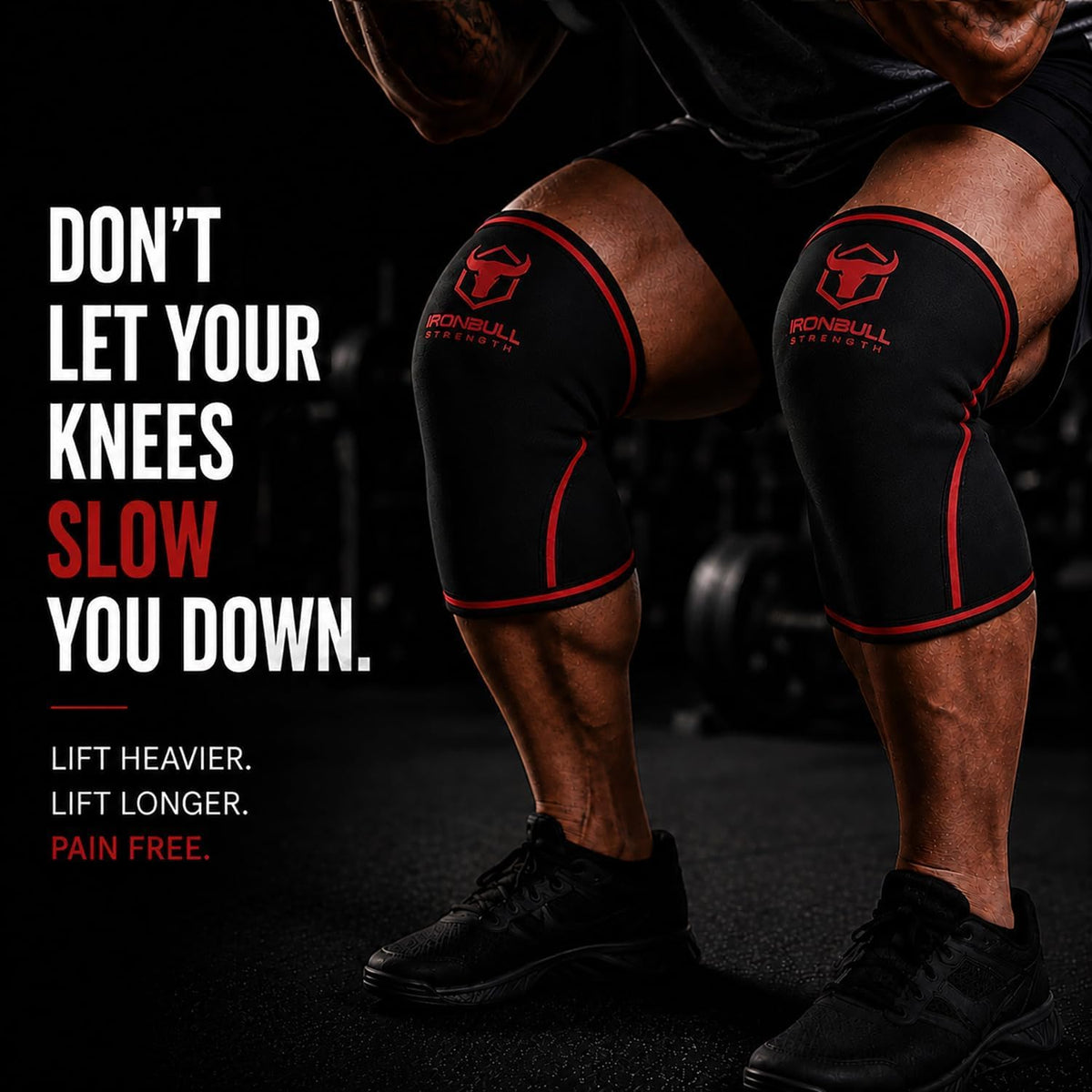Knee Sleeves 7mm (1 Pair) - Compression Brace & Knee Sleeve For Weightlifting, Powerlifting & Cross Training - Knee Support for Squats - Men & Women