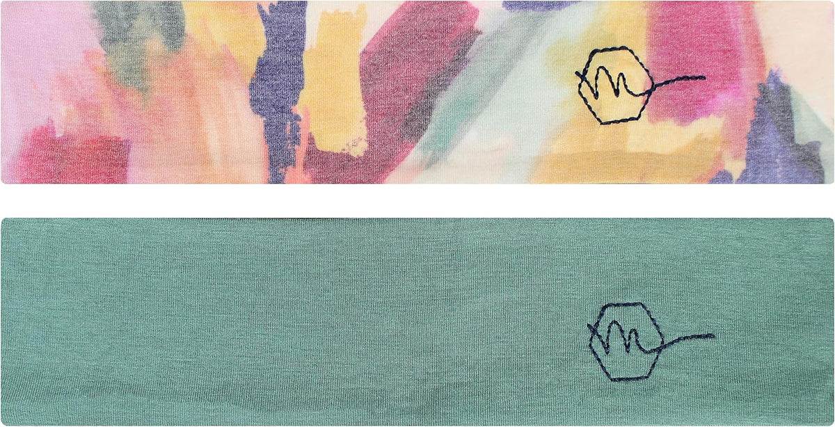 2" Wide Workout Headbands for Women (2 Pack) – Non-Slip Sweatbands for Gym, Running & Yoga