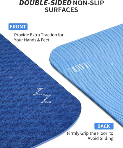 72''x48'' Large Yoga Mat, Extra Thick TPE Workout Mat | extra large exercise mat, non-slip TPE cushioning for joint relief, pilates stretching, apartment noise dampening