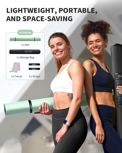 72''x48'' Large Yoga Mat, Extra Thick TPE Workout Mat | extra large exercise mat, non-slip TPE cushioning for joint relief, pilates stretching, apartment noise dampening
